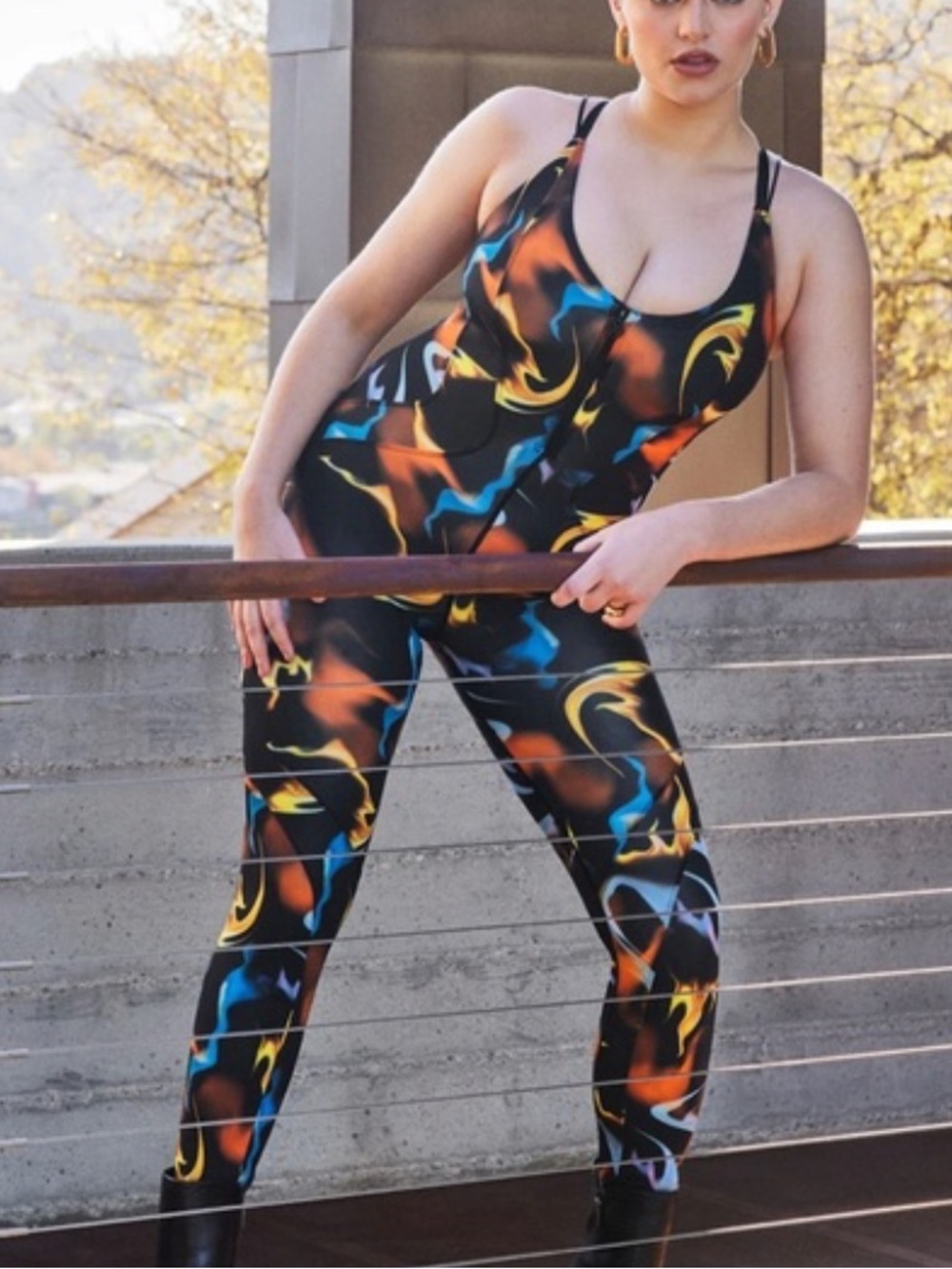 Savage X Fenty Black Caviar Up N Flames Jumpsuit